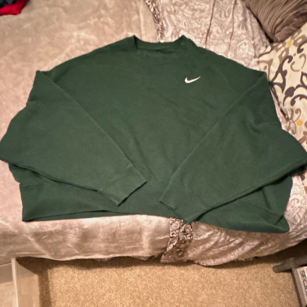 Nike Women's Fleece Trend Crew Sweatshirt Gorge Green Oversized DJ8525-342